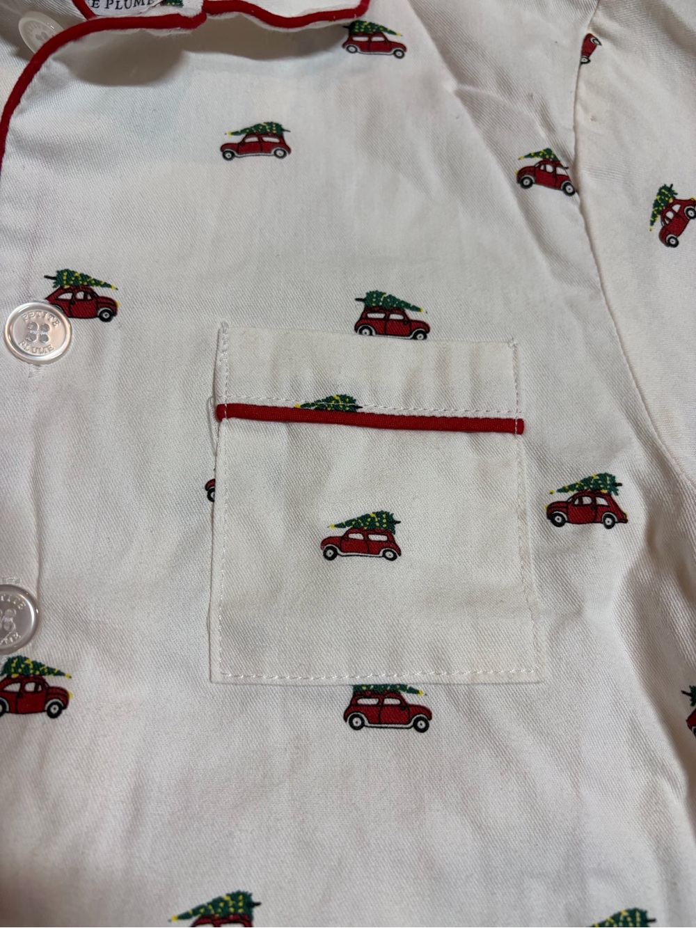 Petite Plume Kids Luxury Twill Pajama Top Holiday Journey Christmas Car - Picture 5 of 9